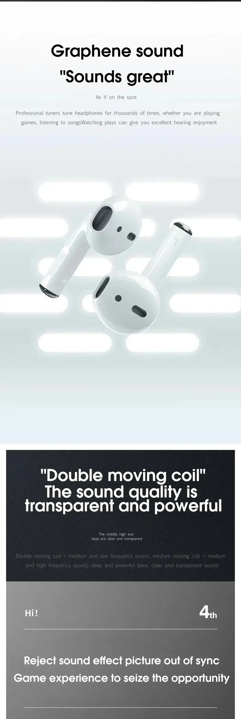 Pro 4 TWS Wireless Earbuds – Bluetooth 5.0 Waterproof Headphones with Mic for iOS, Android, PC & Gaming