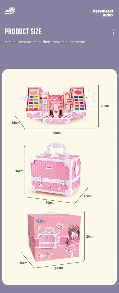 49 Piece Kids Makeup Kit for Little Girls – Washable Real Princess Makeup Set with Cosmetic Case, Birthday Gift Play Set