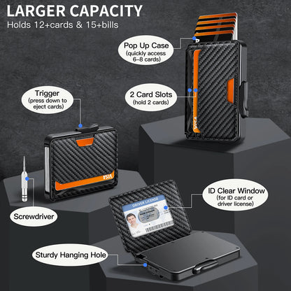 RFID Blocking Men’s Slim Pop-up Wallet – Minimalist Bifold Credit Card Holder