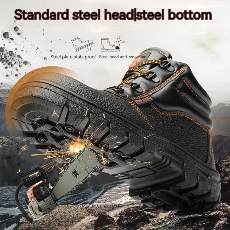 Men’s Work Safety Boots – Wear-Resistant, Anti-Smash, Anti-Puncture, Waterproof Protective Sneakers