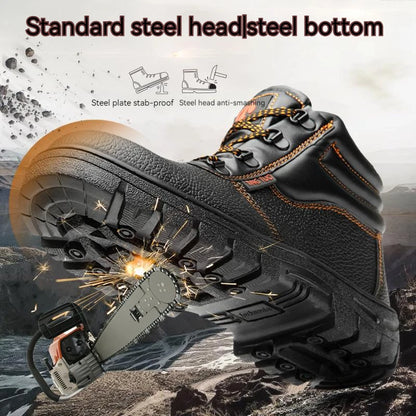 Men’s Work Safety Boots – Wear-Resistant, Anti-Smash, Anti-Puncture, Waterproof Protective Sneakers