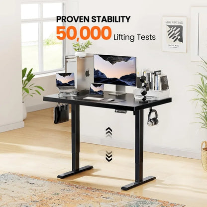 48x24 Inch Electric Standing Desk – Thick Adjustable Desk with 4 Height Memory, Sit-Stand Desk & Cable Management