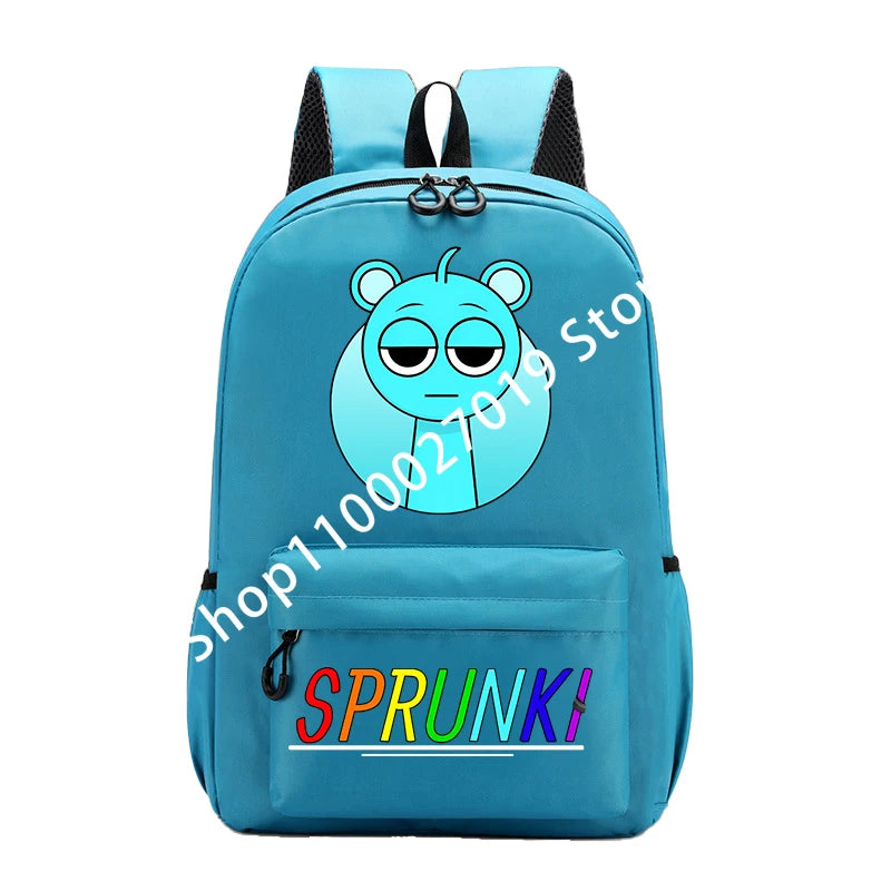 Sprunkis Cartoon Anime Backpack for Boys & Girls – Breathable, Wear-Resistant Canvas Schoolbag for Kids