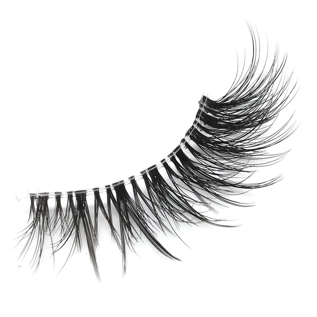 HBZGTLAD 7 Pairs Cat Eye Faux Mink Lashes – Clear Band, Wispy & Natural Full Strip Eyelashes