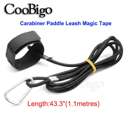 43.3" Canoe & Kayak Paddle Leash — Safety Clip Lanyard for Fishing Rods
