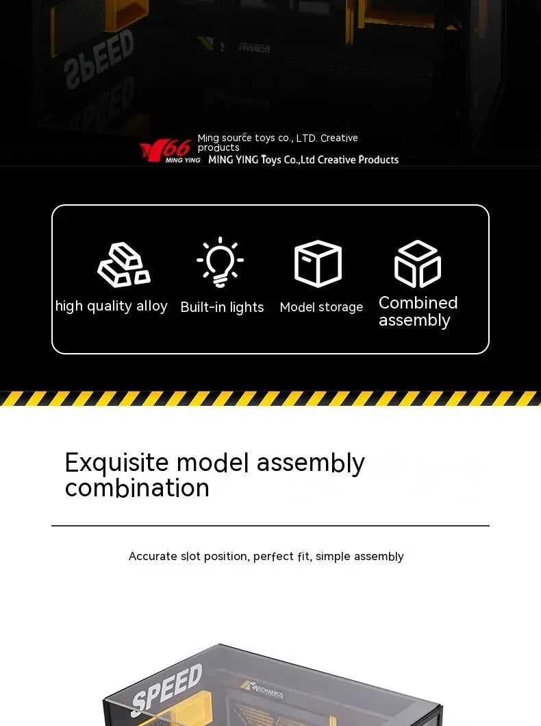 1:24 / 1:32 Scale Light-Up Parking Lot Toy – DIY Assembly Diecast Alloy Car Garage Scene for Display & Kids Gift