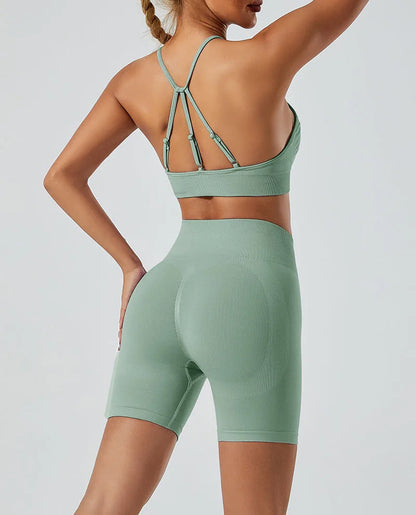 Women’s Shockproof Fitness Sports Bra – Push-Up Crop Top for Gym, Yoga & Workout