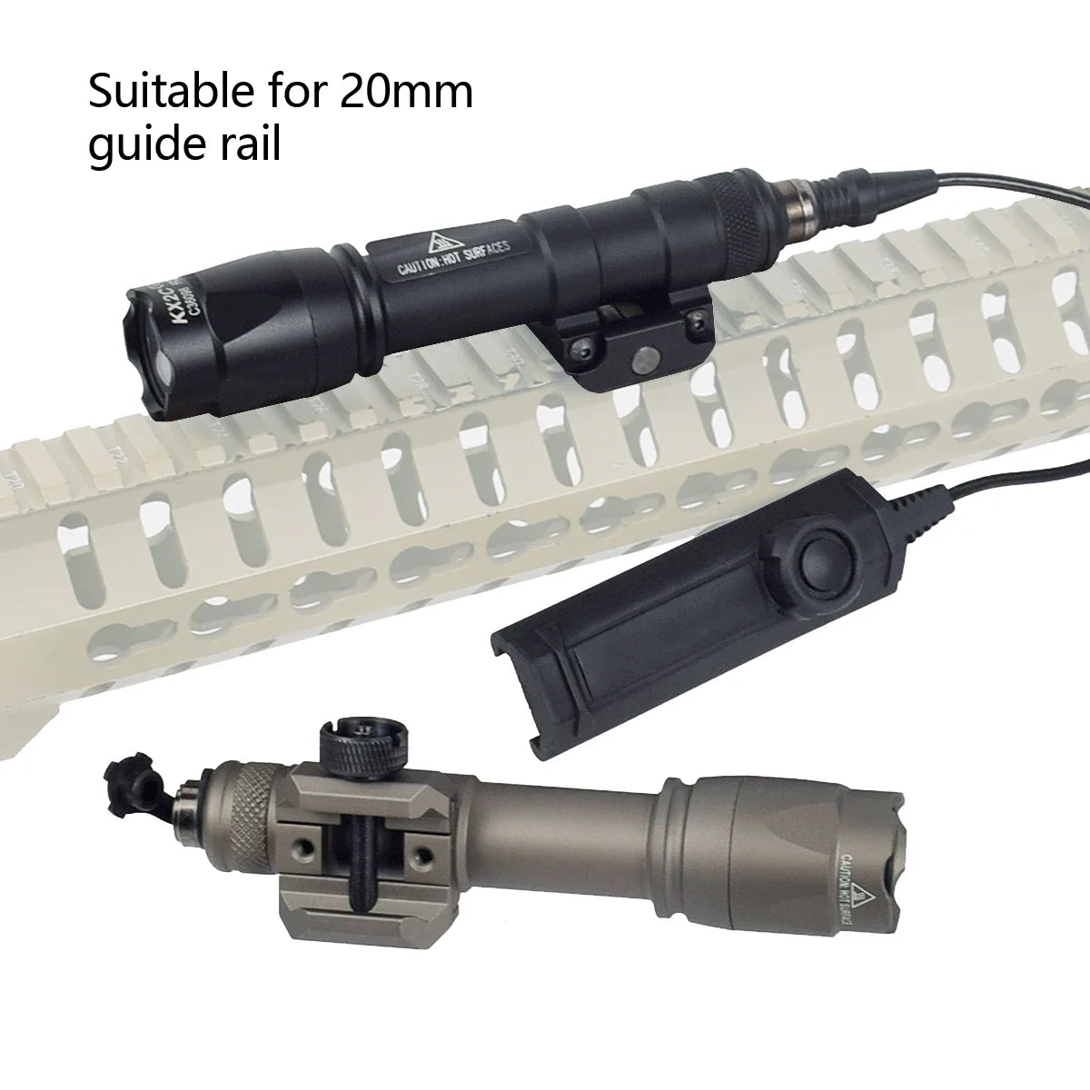 Tactical Surefire M600 M600U/M600B Airsoft Flashlight – Powerful LED Scout Light with 5 Switch Styles for 20mm Rail Rifle Gun