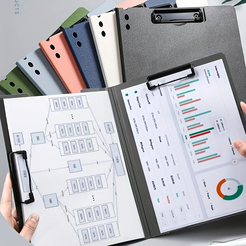 A4 File Folders - Documents Organizer Clipboard with Cover, Perfect for Business, School, and Office Supplies