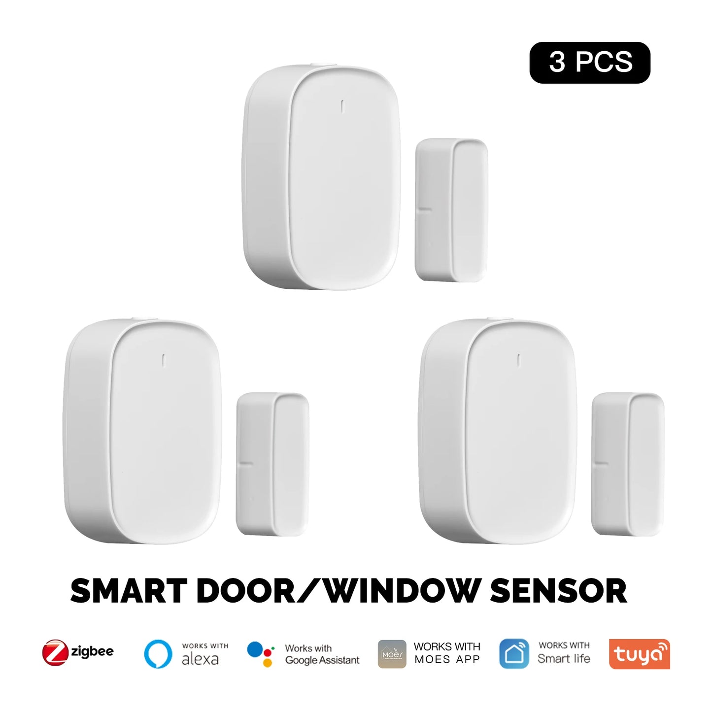 MOES Tuya ZigBee Smart Window & Door Sensor – Home Security Alarm with Remote Control via Smart Life App