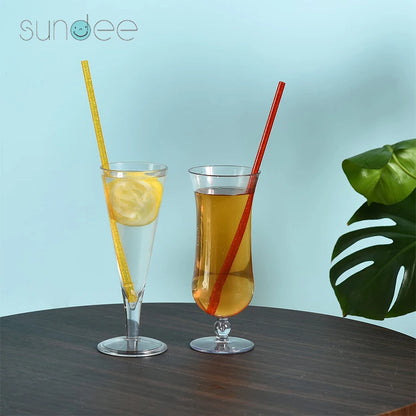 12Pcs Colorful Glitter Reusable Drinking Straws - 11-Inch Eco-Friendly Plastic Straws with Cleaning Brush, Assorted Mixed Colors Set