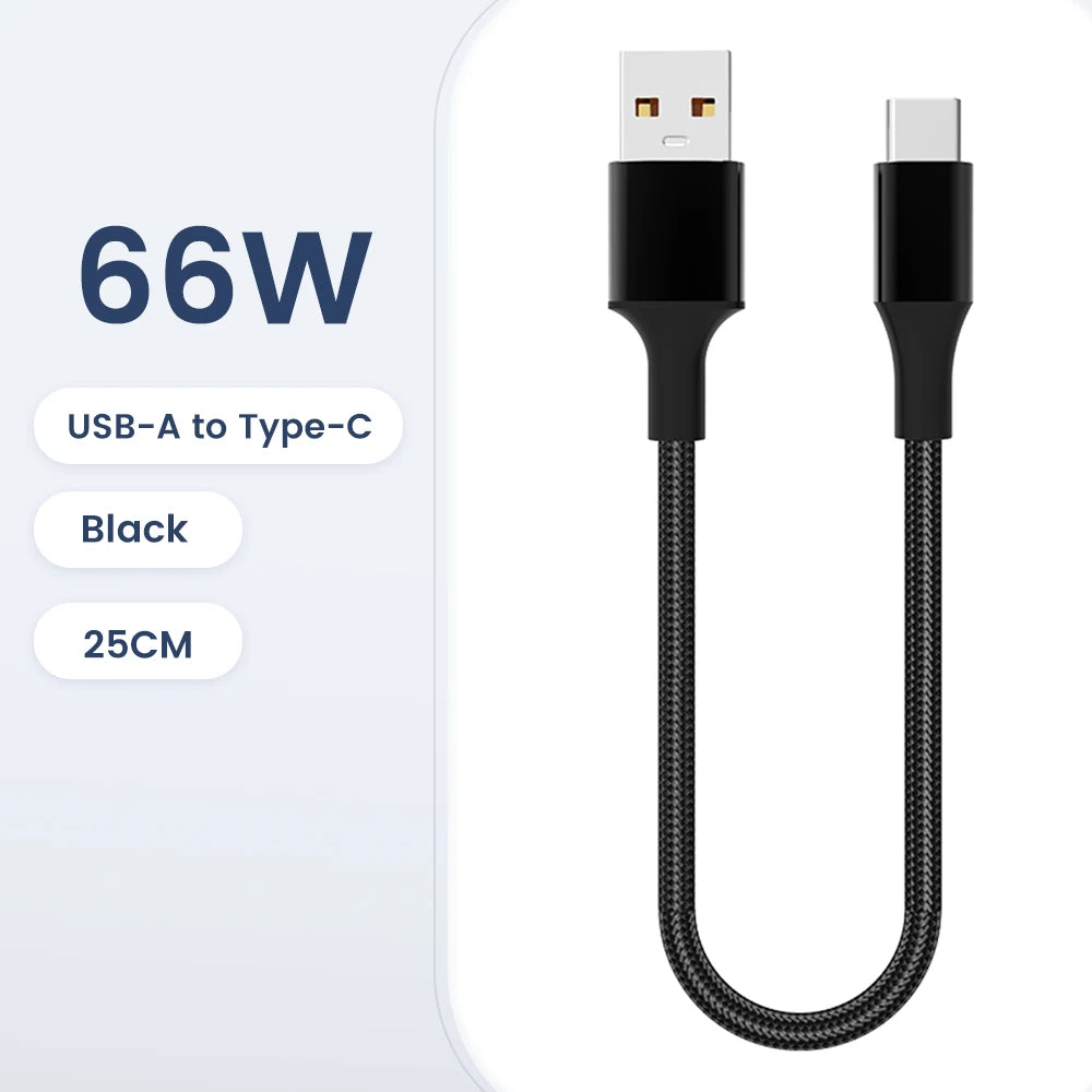30cm USB-C to USB-C Fast Charging Cable – Compatible with iPhone 15, Xiaomi, Samsung, Huawei & Power Banks