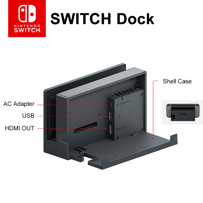 Official Nintendo Switch TV Dock with AC Adapter and HDMI Cable, Supports Displaying Nintendo Switch Games on TV