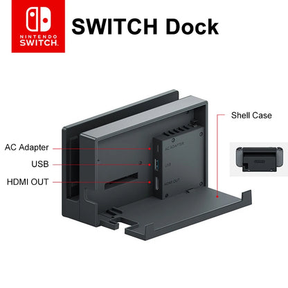 Official Nintendo Switch TV Dock with AC Adapter and HDMI Cable, Supports Displaying Nintendo Switch Games on TV