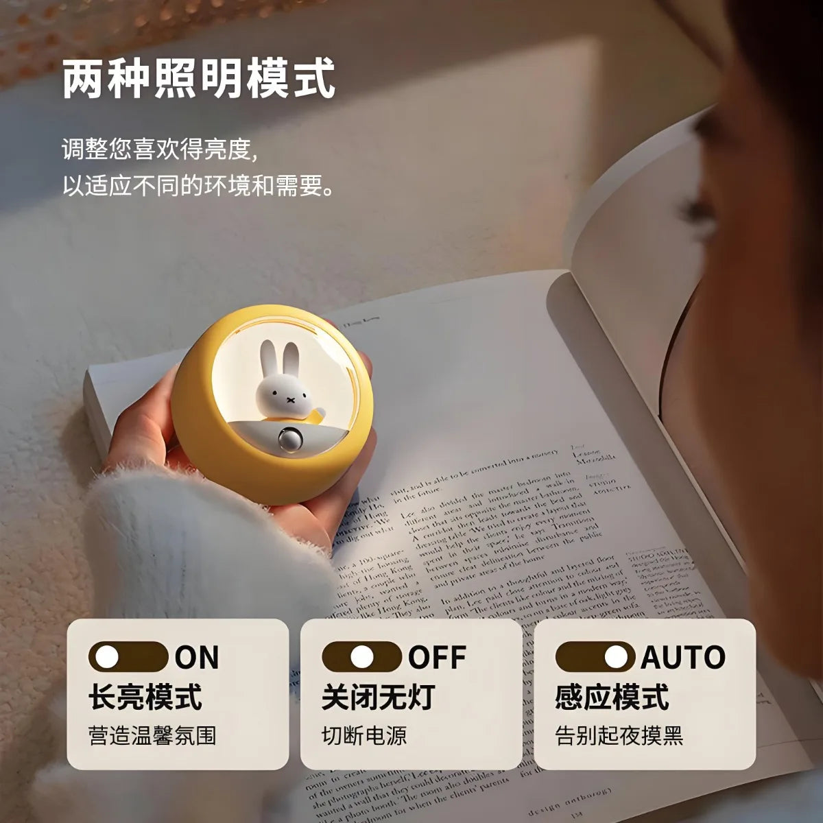 Miffy Rabbit LED Smart Sensor Night Light – Bedside & Bedroom Ambient Light