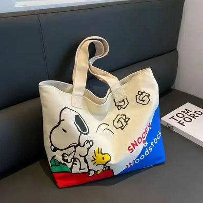 Snoopy Girl Cartoon Canvas Bag – Cute, Lightweight, Large Capacity Shoulder Bag for Travel & Casual Use