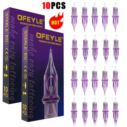 10pcs Disposable Tattoo Cartridge Needles – RL, RS, RM, M1 Series for Eyebrow, Eyeliner & Permanent Makeup