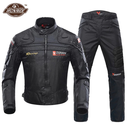 DUHAN Windproof Motocross Jacket & Pants for Men – Wear-Resistant Motorcycle Gear with Body Armor, Winter Moto Clothing