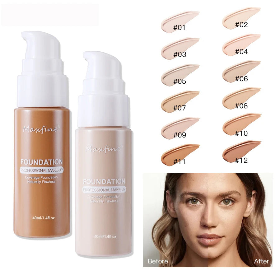 Liquid Foundation Concealer – Waterproof, Sweat-Resistant Professional Makeup Cosmetics