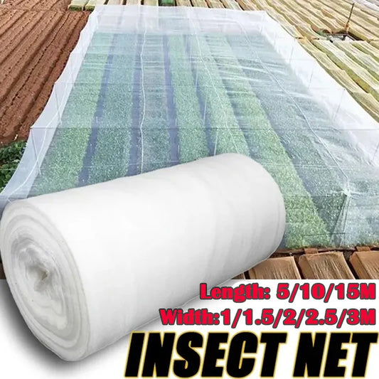 Garden Insect Protection Net - 60 Mesh Plant Vegetables & Fruit Cover for Greenhouse, Flowers - Pest Control & Anti-Bird Netting