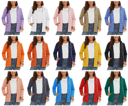 TACVASEN Women's Hooded Puffer Jacket – Full Zip Quilted Winter Coat, Lightweight Windbreaker Outerwear