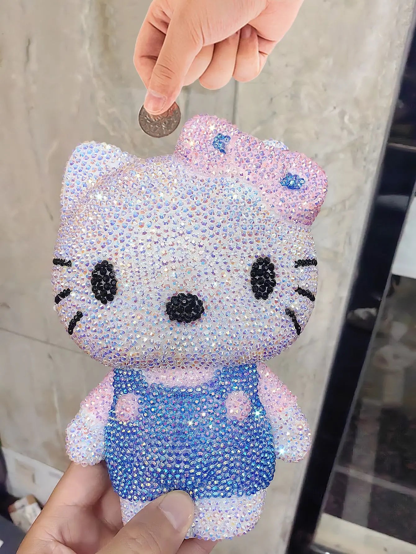 Hot Sale DIY Anime Piggy Bank – Cartoon Melody & Hello Kitty Diamond Stick Figurine Model Gift Statue Doll