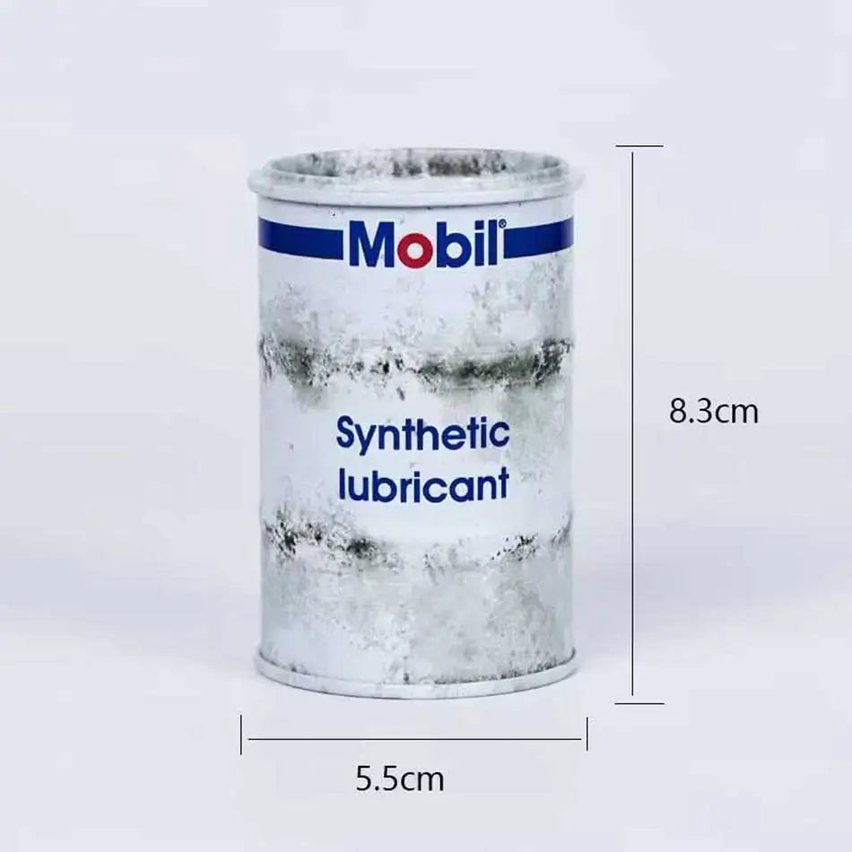 Iron Mini Oil Drum Model – Chemistry Car Desktop Decoration & Storage Box War Games Scene Toy for Boys