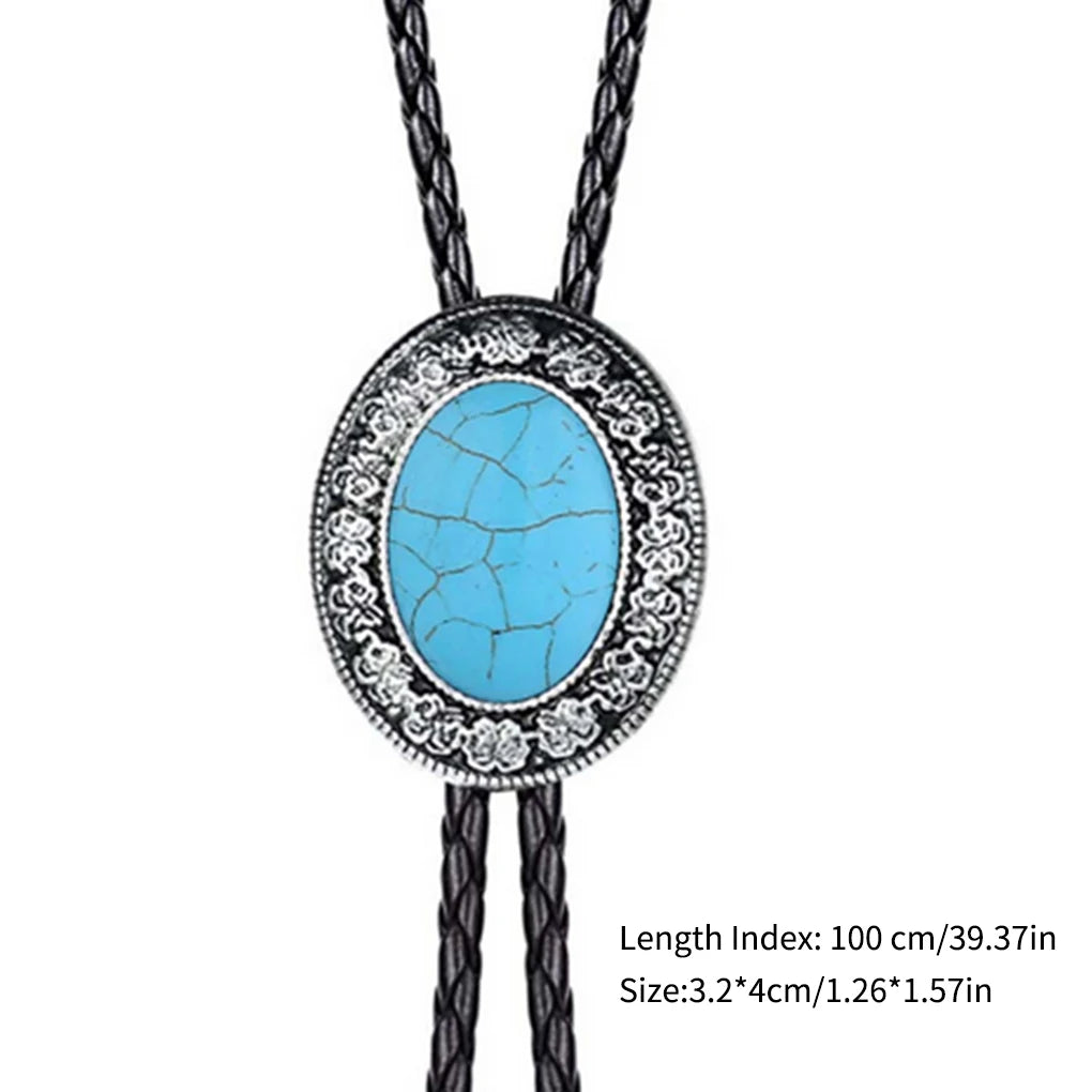 Golden Bolo Tie for Men – Adjustable Cowboy Garment Accessory with Bull Head Pendant, Western Style Necklace