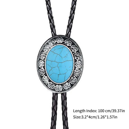 Golden Bolo Tie for Men – Adjustable Cowboy Garment Accessory with Bull Head Pendant, Western Style Necklace