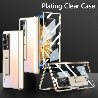 Original Honor Magic V2 Magnetic Hinge Case – Anti-Knock Matte Hard Cover with Outer Screen Glass Stand