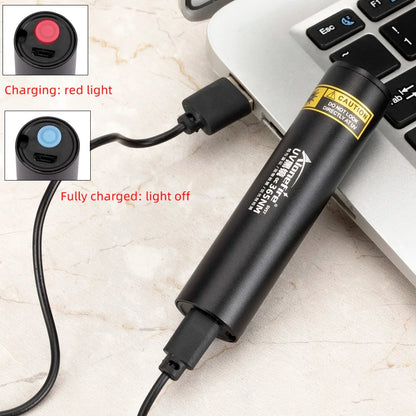 Mini 3W 365nm UV Flashlight – Rechargeable Ultraviolet Torch for Manicures, Pet Urine, Tinea, Money, Ore & Scorpion Detection