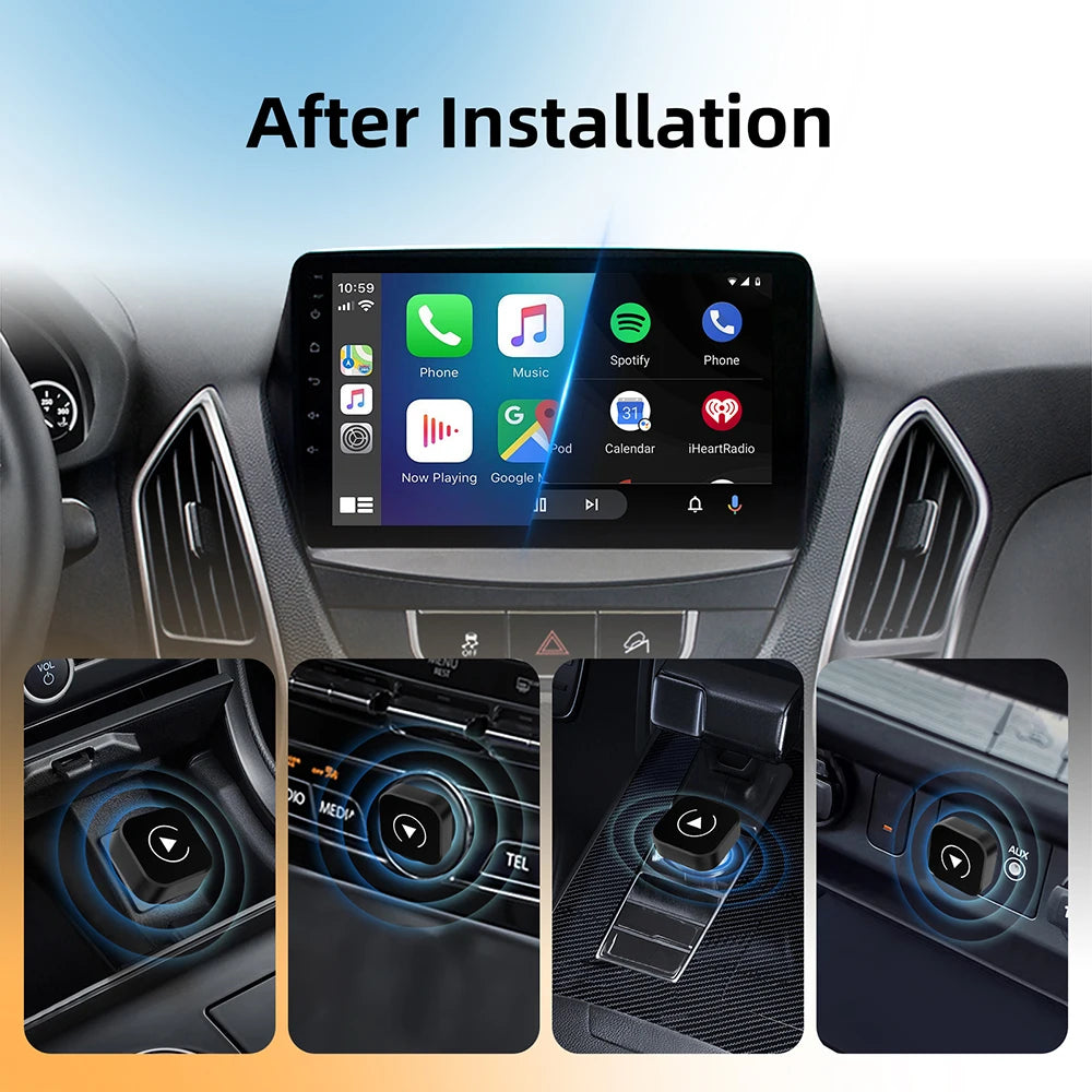 Wireless CarPlay & Android Auto Adapter – USB Mini Dongle Plug & Play for VW, Toyota, Nissan, Honda, Ford, Benz