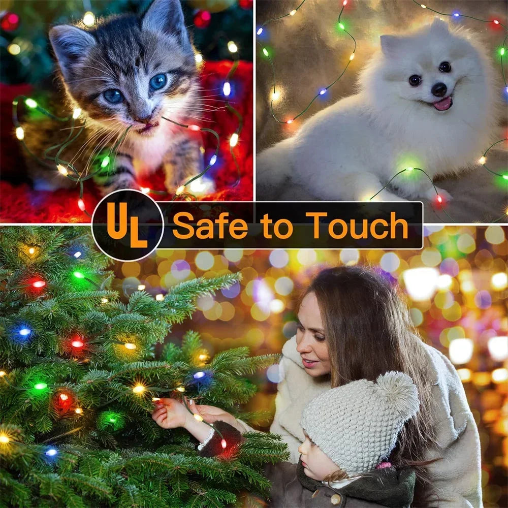 1000 LED Green Wire Fairy String Lights | Waterproof Christmas Tree & Holiday Decor, US/EU Plug 110V/220V