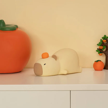 Capybara Cute Silicone LED Night Light - USB Rechargeable Dimmable Lamp for Kids' Room & Gift