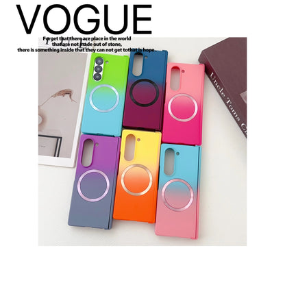 Magnetic Magsafe Wireless Charging Case — Gradient Liquid Silicone Bumper for Samsung Galaxy Z Fold 3-7