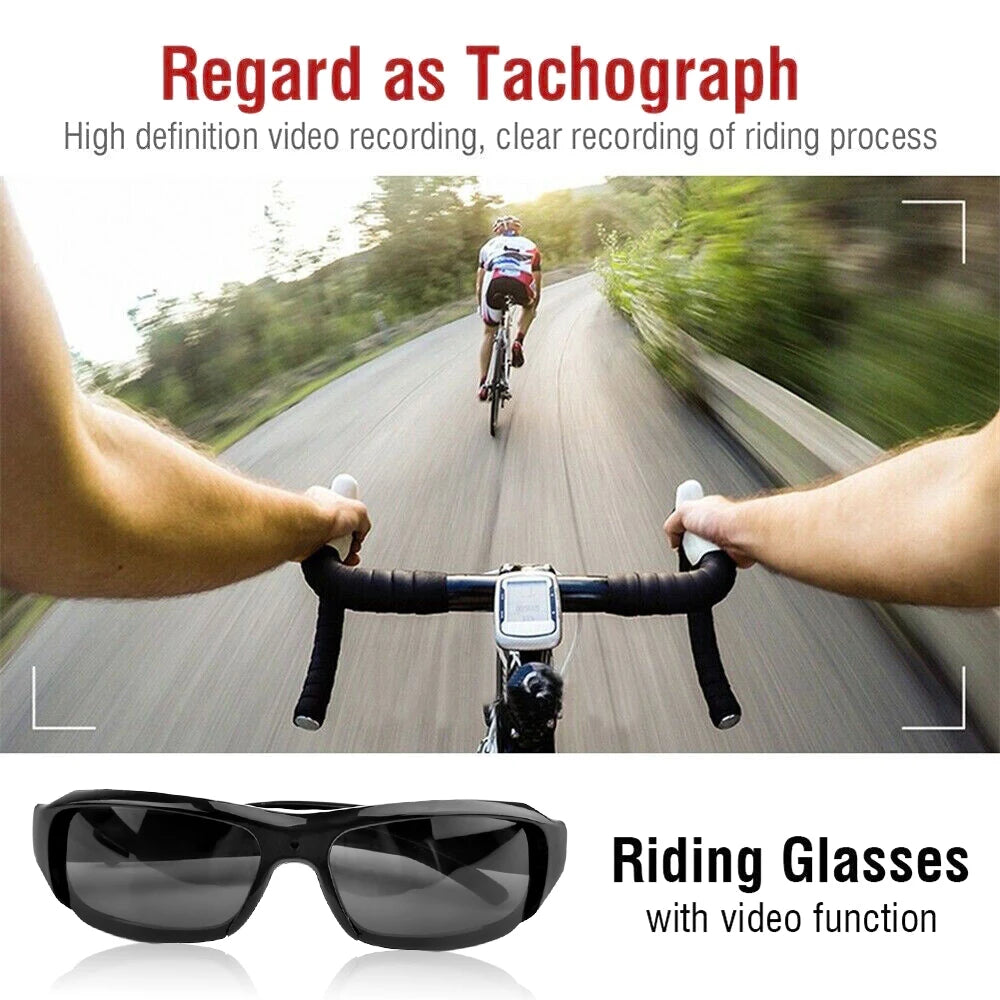 Wearable HD 1080P Mini Glasses Camera – Portable Outdoor Security Sports DV DVR Video Recorder, Surveillance Camcorder for Driving