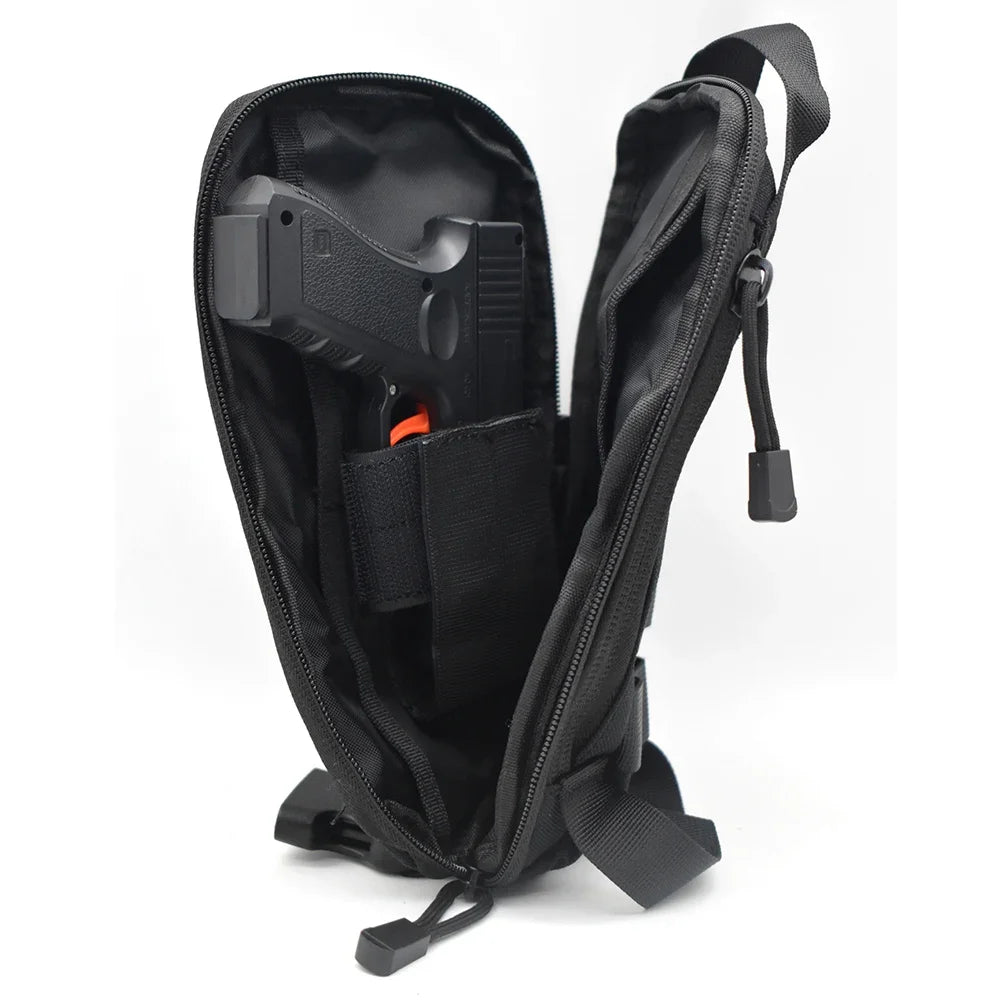 Tactical IWB Concealment Pistol Pouch - MOLLE Shoulder Strap Gun Holster for Glock 17/19, 1911, Taurus G2C, HK USP