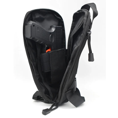 Tactical IWB Concealment Pistol Pouch - MOLLE Shoulder Strap Gun Holster for Glock 17/19, 1911, Taurus G2C, HK USP