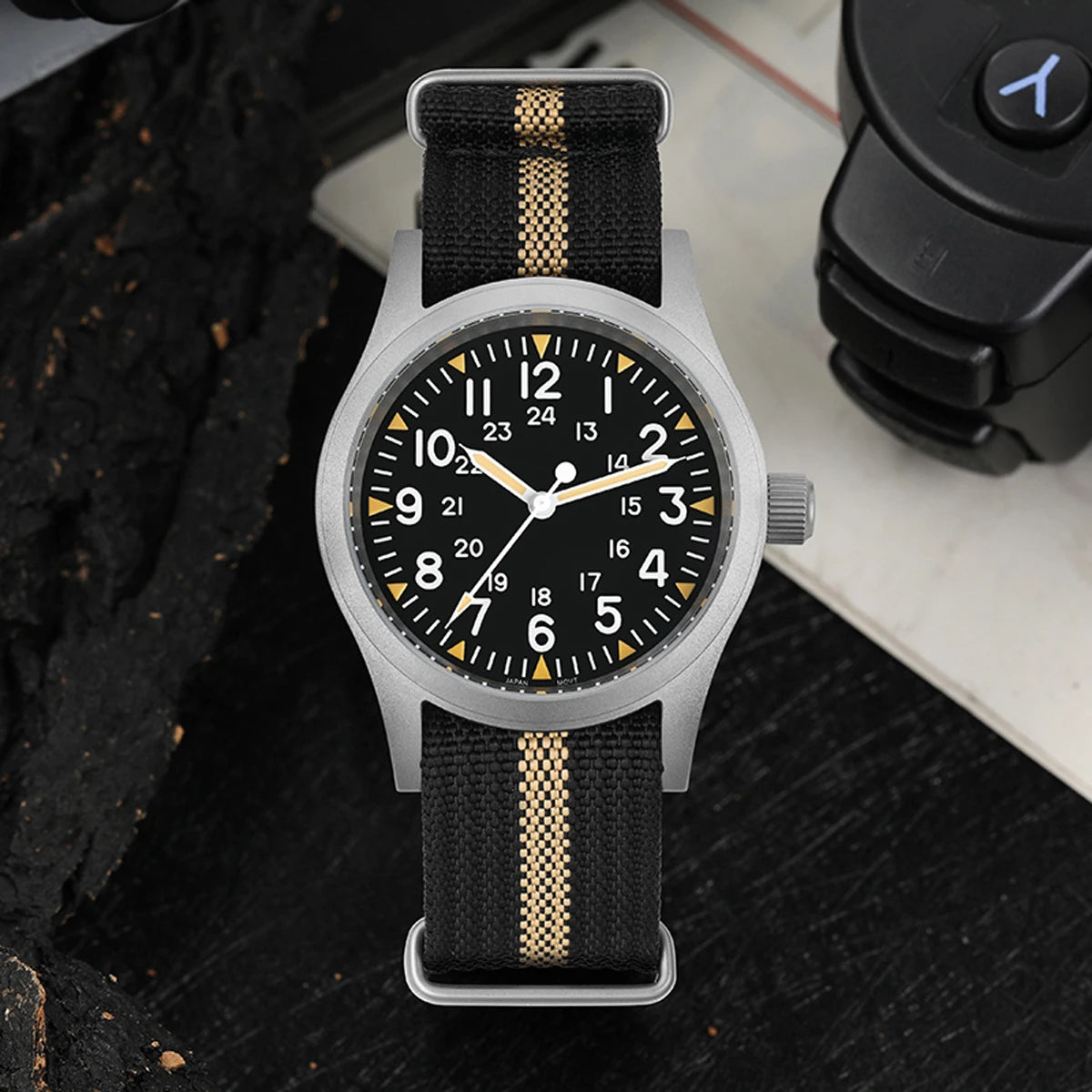 Militado ML05 Vintage Quartz Watch 38mm with VH31 Movement, Domed Sapphire Crystal, AR Coating & Luminous Dial