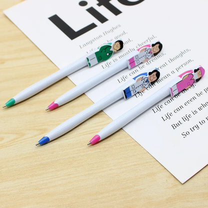 Fun Doctor and Nurse Ballpoint Pen - Cute Office and School Stationery for Students, 1.0mm Black Ink, Writing Tool