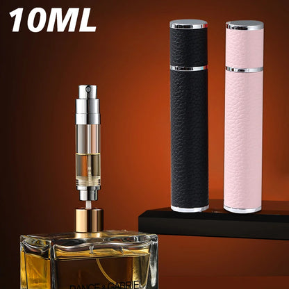 10ML Refillable Leather Perfume Bottle – Glass Atomizer with Ultra-Fine Mist for Travel