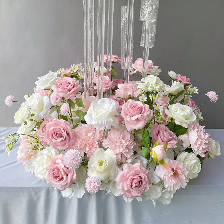 60cm Artificial Flower Wreath – Wedding Table Centerpiece & Backdrop Decoration