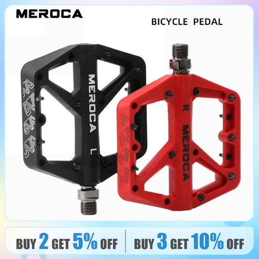 Ultralight Nylon Fiber Bicycle Pedals with Du Bearing - Widened Design for BMX & MTB - High-Quality Bike Pedal Accessories