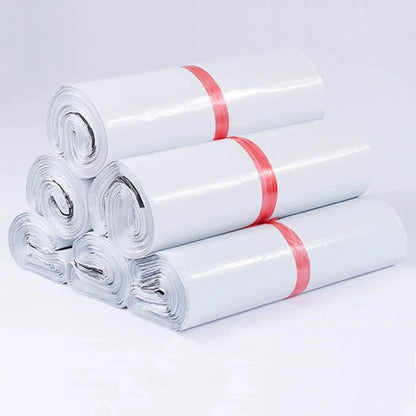 INPLUSTOP Opaque PE Shipping Bags - White Plastic Express Envelopes with Self-Adhesive Seal for Mailing and Courier