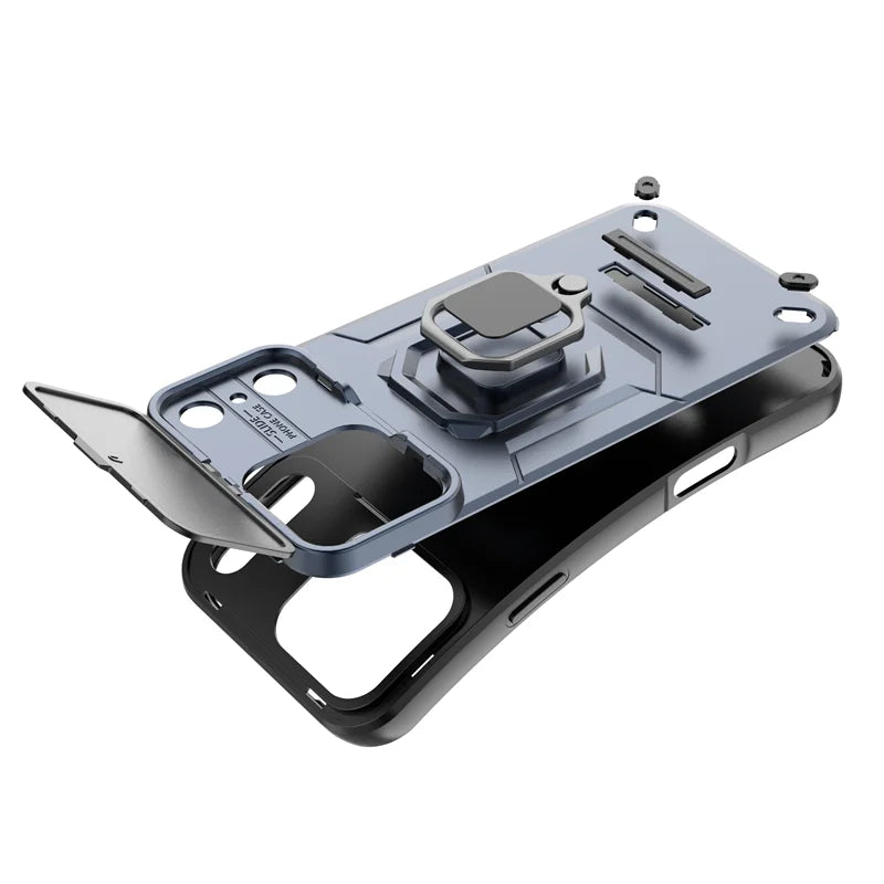 Armor iPhone 17 Pro Max Case – Slide Camera Protection with Ring Holder Cover
