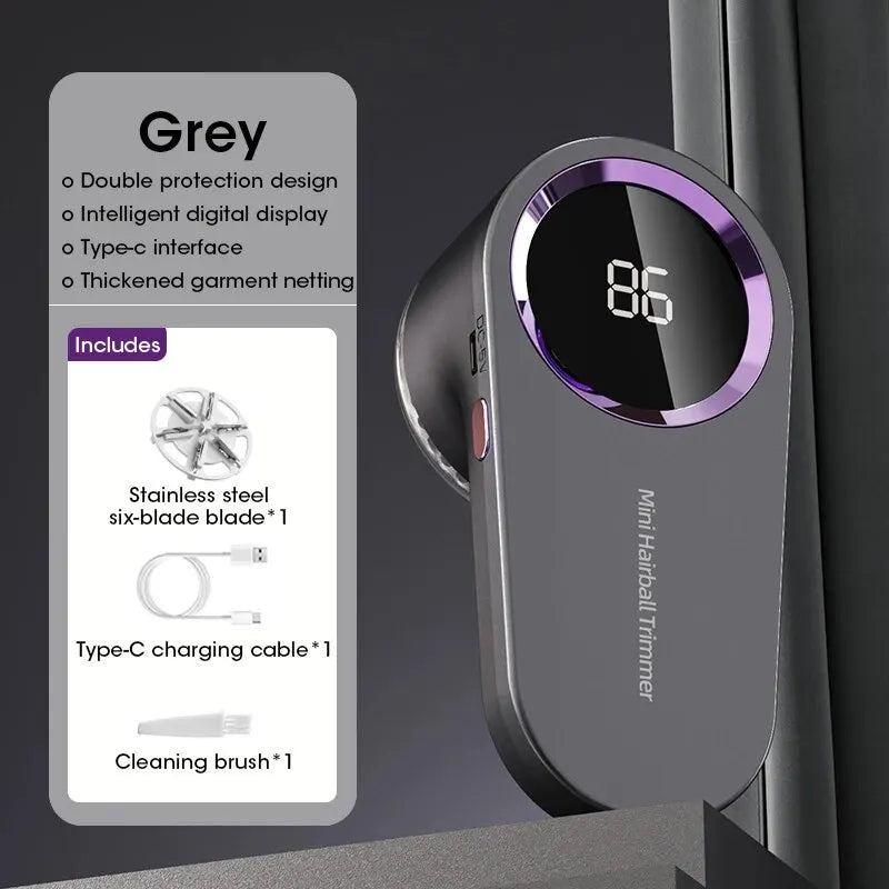 LED Digital Electric Lint Remover – USB Rechargeable Fabric Shaver for Clothes & Sweaters