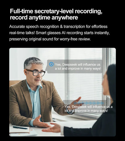 Xiaomi Smart Bluetooth Glasses — IP65 Waterproof, Video Recording, AI Photo Recognition, Translation, Call & Large Battery