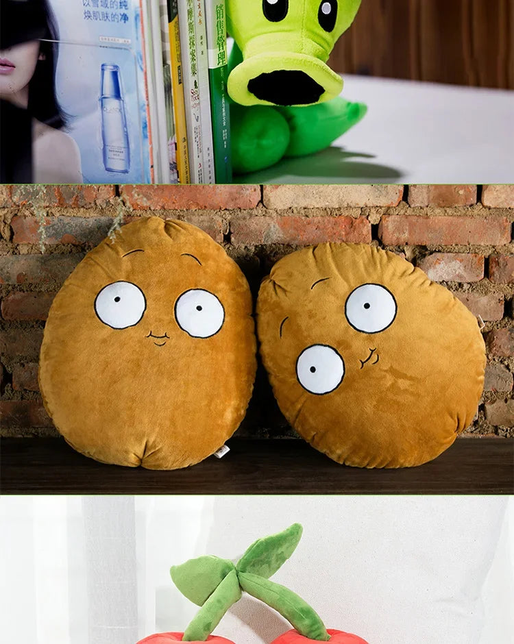 Plants vs Zombies Plush Toy Set – Sunflower, Peashooter & Kernel-pult Soft Figures Pillow for Kids Christmas Gift