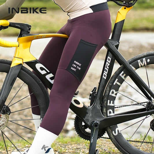 INBIKE Winter Cycling Bib Pants – Thermal Fleece 3D Padded MTB Bib Tights for Men, Cold Weather Cycling Clothing