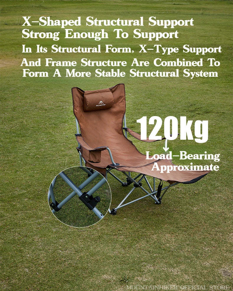 MOUNTAINHIKER 4-Speed Adjustable Folding Lounge Chair – Ultra-Light Portable Camping & Fishing Chair